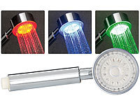 newgen medicals LED-Farbwechsel-Duschkopf DK-80.f mit 41 Düsen; Badewannen Temperaturkontrollen Temperaturanzeigen Wassertemperaturen 