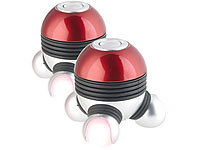 newgen medicals 2er-Set Mini-Vibrations-Massagegeräte mit 3 Köpfen & LED-Beleuchtung