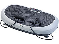 newgen medicals 7in1-Curved-Vibrationsplatte mit Versandrückläufer; Fitness-Armband mit Blutdruck- und Herzfrequenz-Anzeigen, Bluetooth 