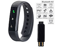 newgen medicals Fitness-Armband mit Schlaferkennung, Bluetooth 4.0 (Versandrückläufer); Fitness-Armbänder mit Herzfrequenz-Messung und GPS-Streckenaufzeichnung 