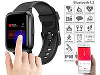 newgen medicals Fitness-Armband mit Glas-Touchscreen-Display, SpO2-Anzeige, App, IP68; Vibrationstrainer Vibrationstrainer 