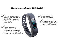 newgen medicals Fitness-Armband FBT-30 V2 mit Bluetooth-2.1 & Schlafüberwachung (ref,)