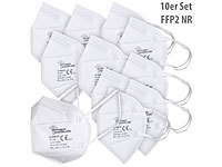 newgen medicals 10er-Set FFP2-Atemschutzmasken, zertifziert EN149, flexibler Bügel; Desinfektionssprays 